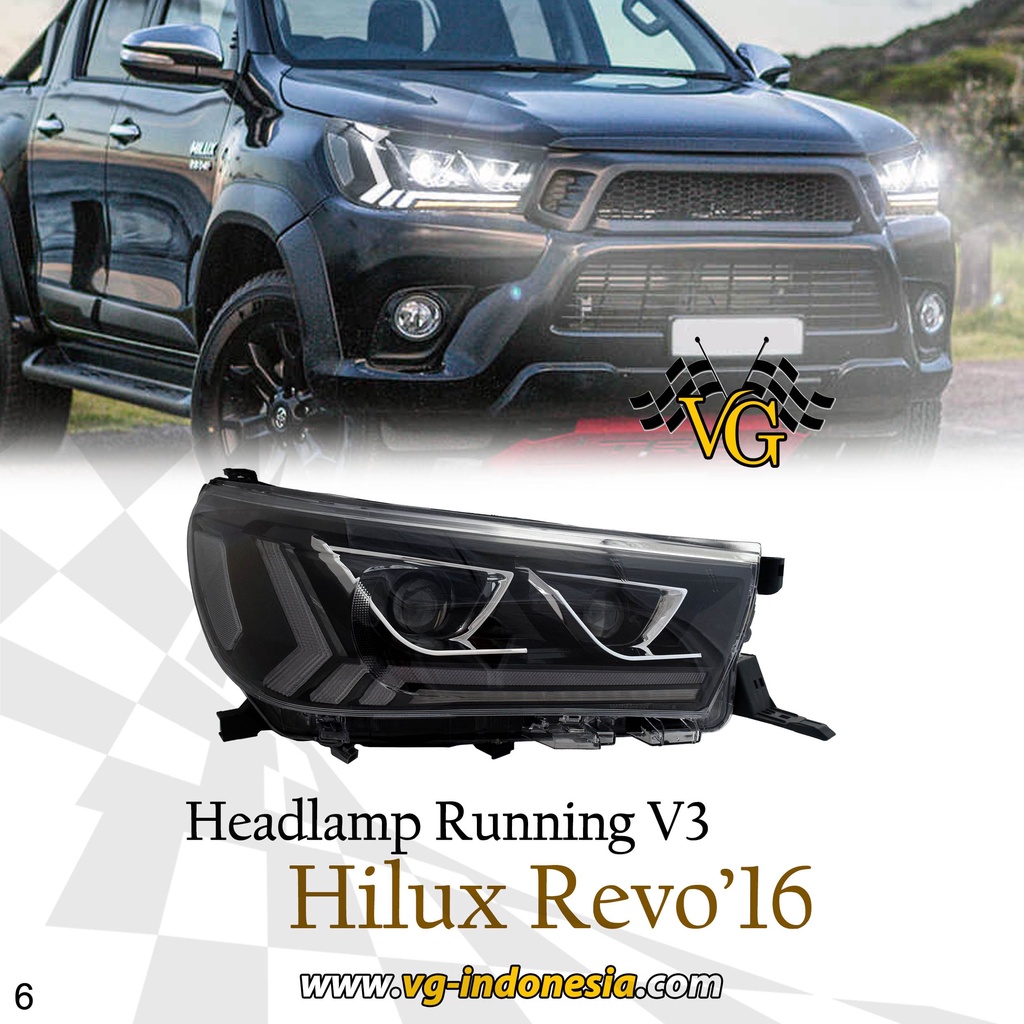 HEADLAMP LAMPU DEPAN HILUX REVO 2016 - 2021 V3