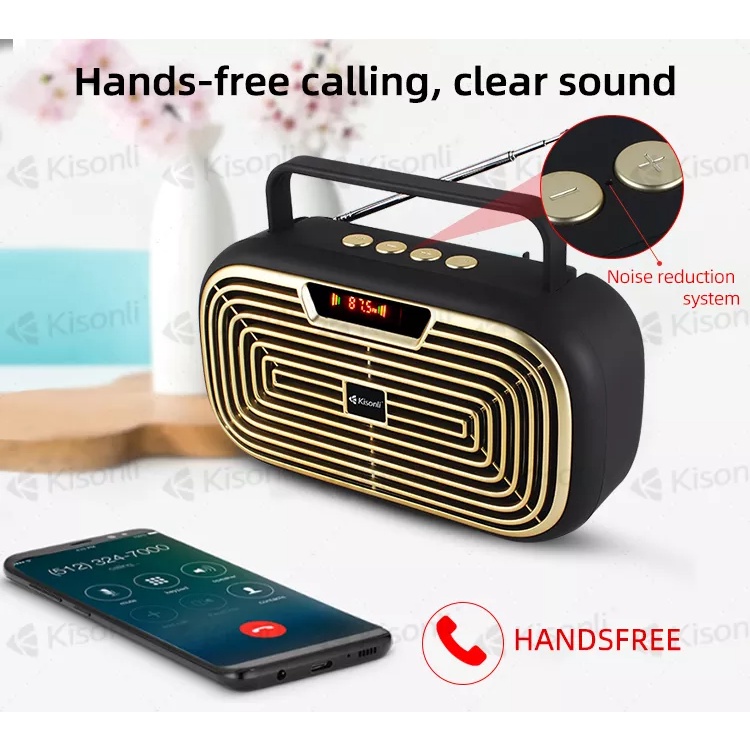 Speaker KS-1990 Kisonli Bluetooth Portable With Antena Support BT, FM Radio, USB, TF Card Plus Mic - XOBOX