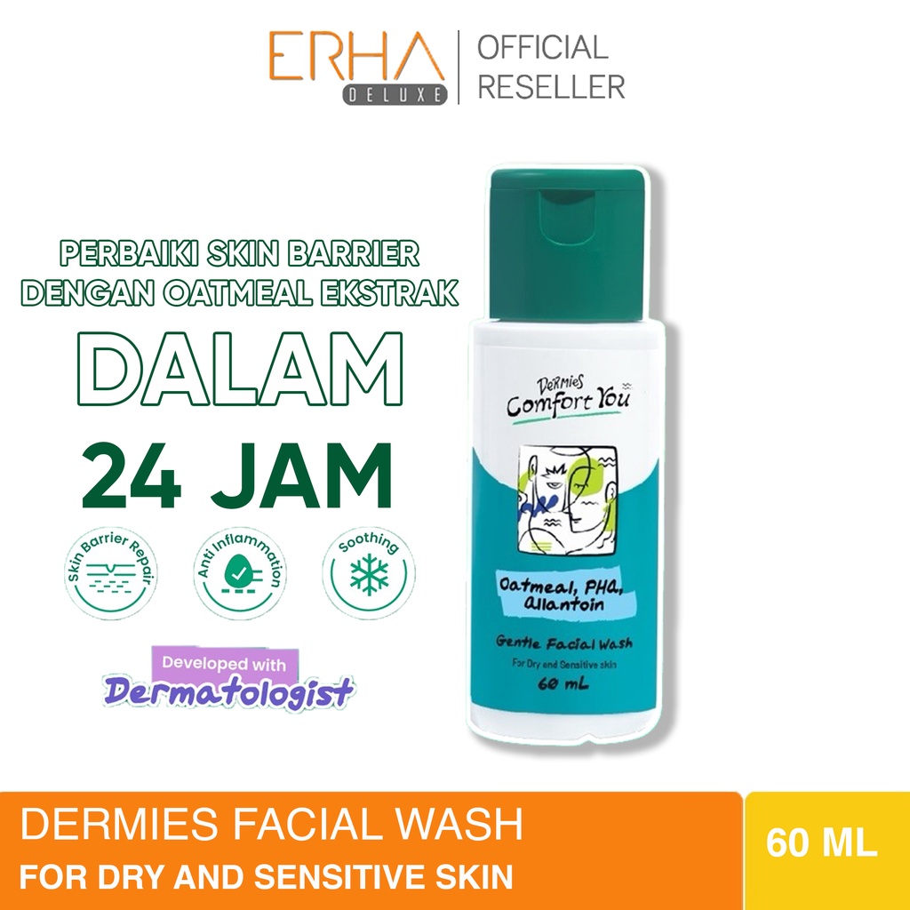 Dermies Comfort You Gentle Facial Wash Sensitive &amp; Dry Skin 60ml - Sabun Wajah Kulit Sensitif dan Kering