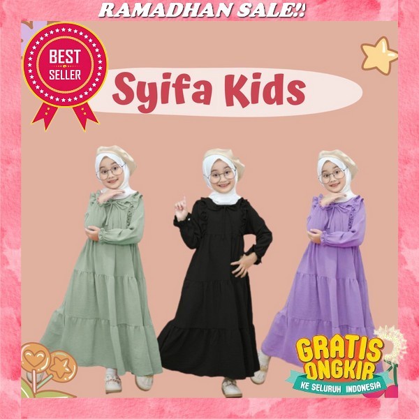 Syakira Kids Gamis Anak Perempuan Terbaru 2023 / Gamis Lebaran 2023 Model Gamis Terbaru / Dress Anak