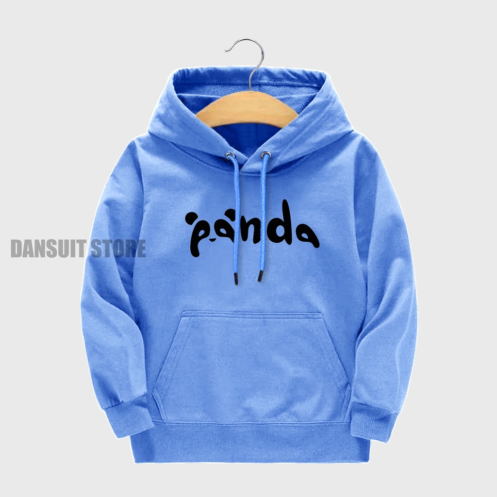 Hoodie Anak Laki-laki Perempuan Usia 4-13 Tahun Motif Sablon PANDA Bahan Fleece Tebal Premium