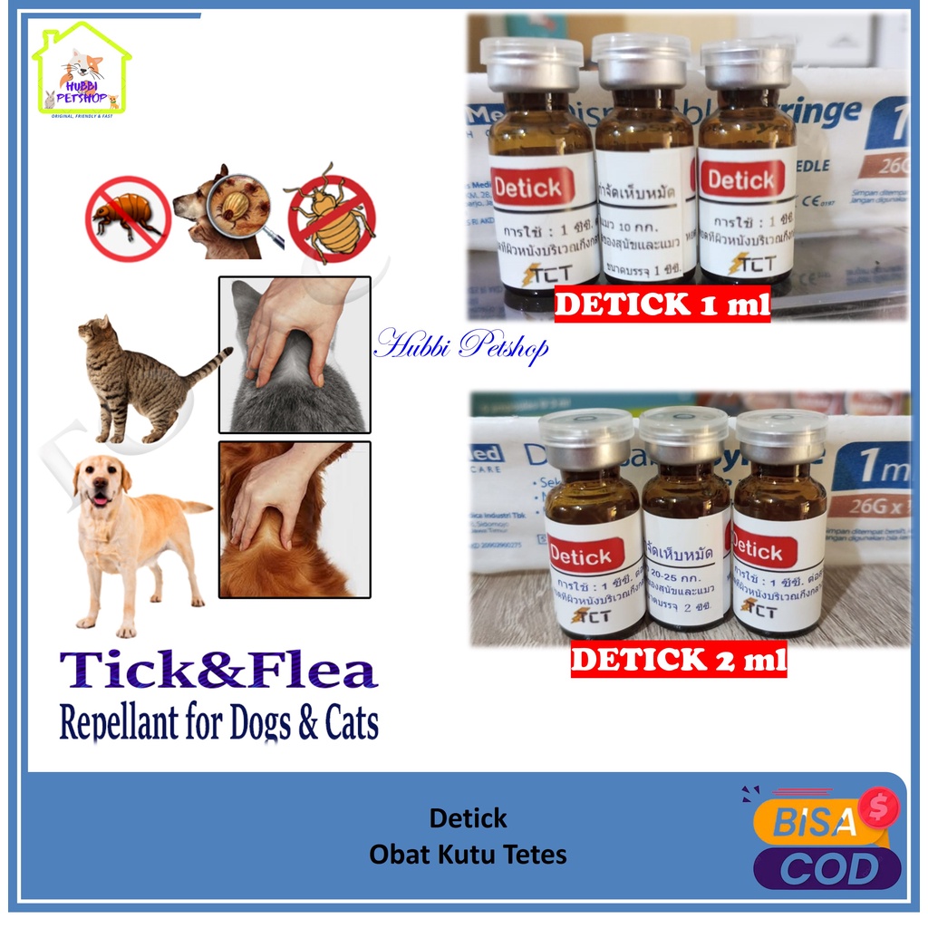 Obat Kutu Kucing Anjing Detick 1ml dan 2ml Original TCT Thailand