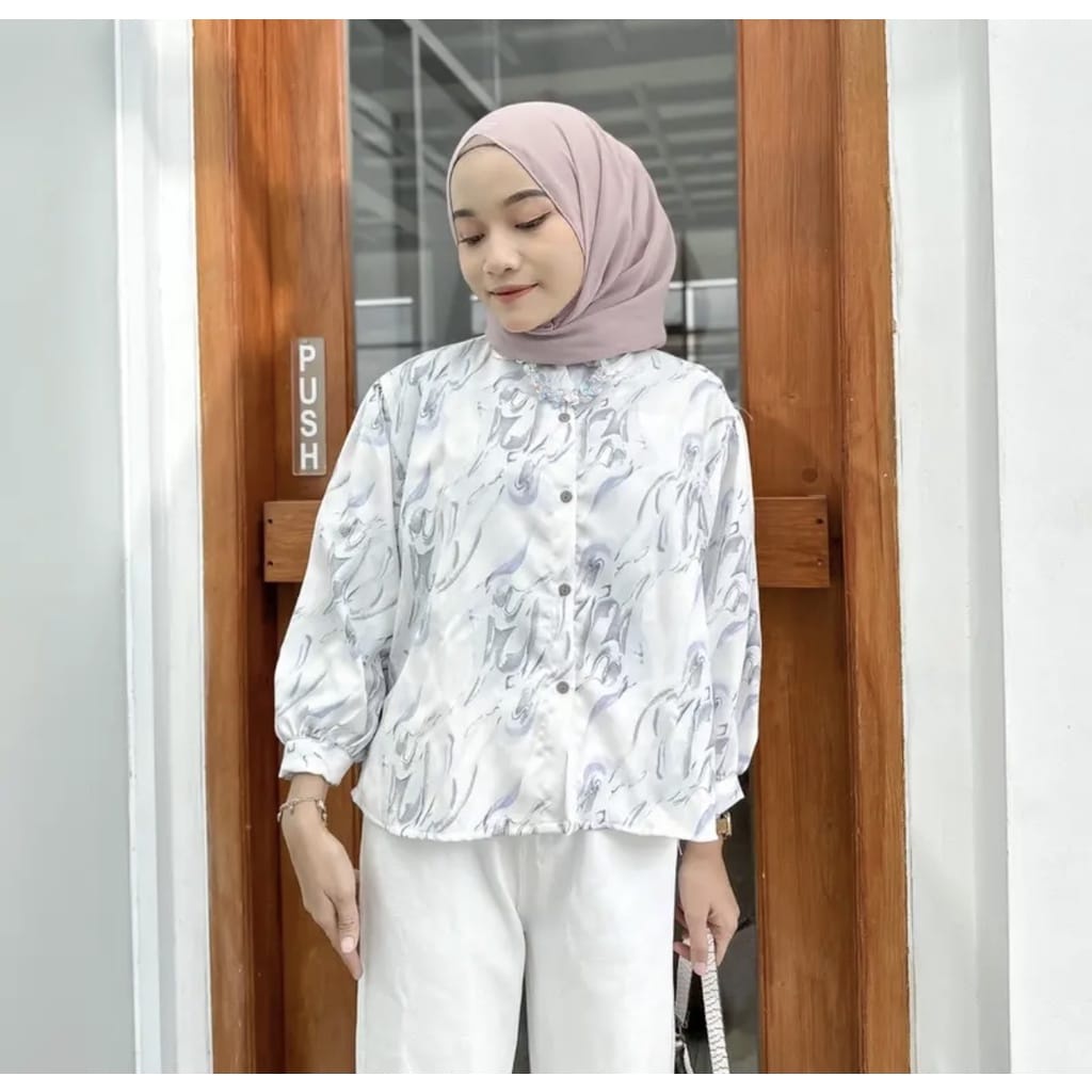 AFI - EC - Carlotta Marble Puffy Blouse JUMBO XXL