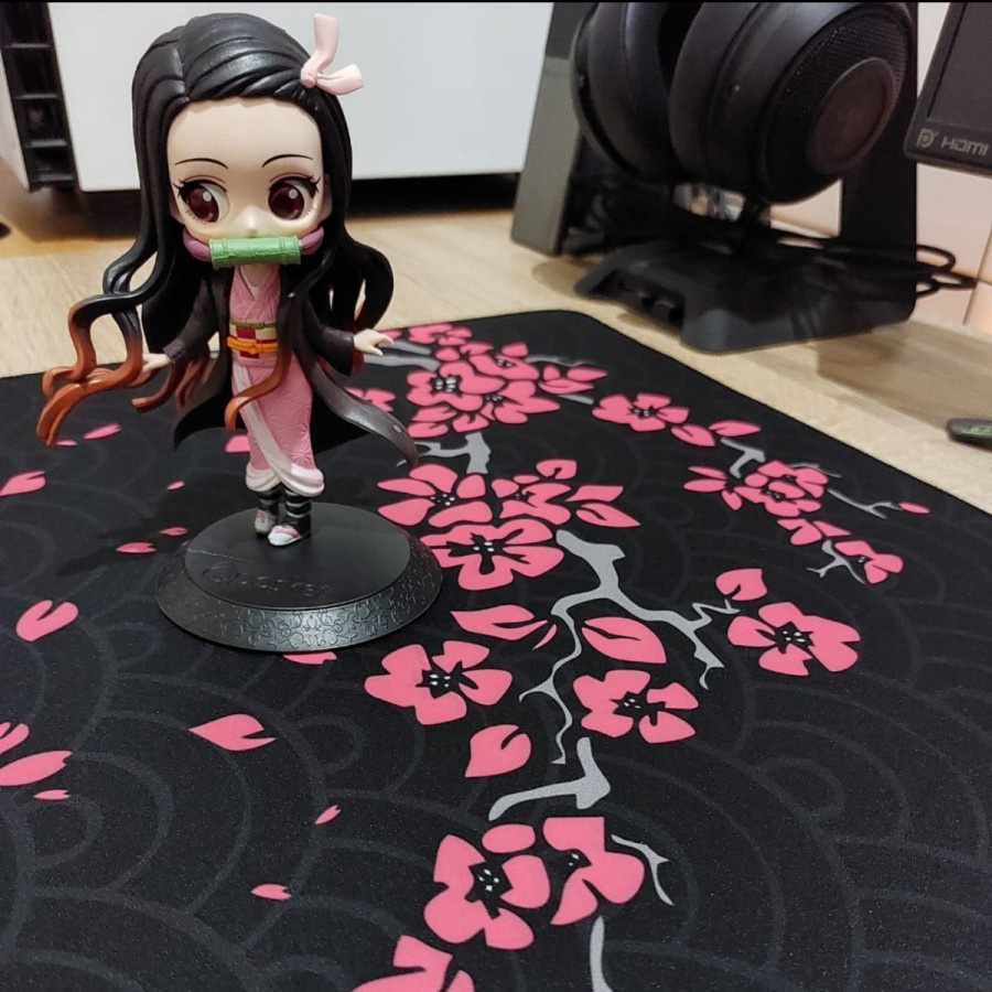 Black Sakura Japanese Cloth Gaming Mousepad