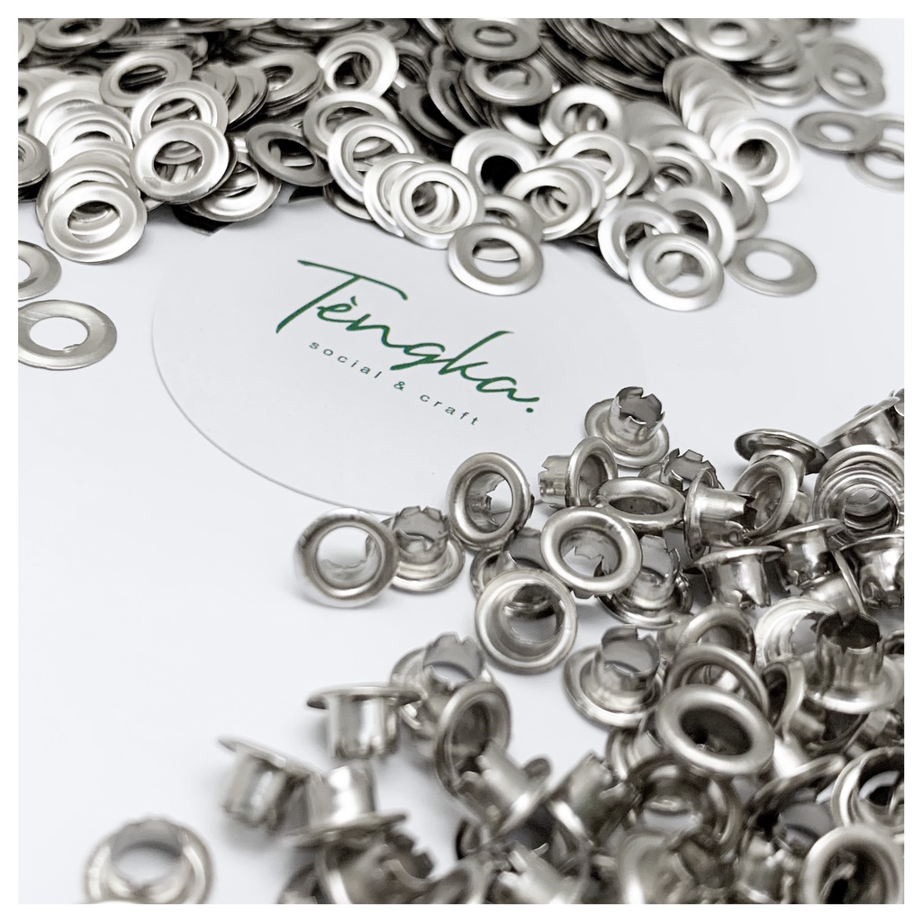 Eyelet / Mata Ayam 350 (5mm)  + Ring ISI 100 pcs nikel silver