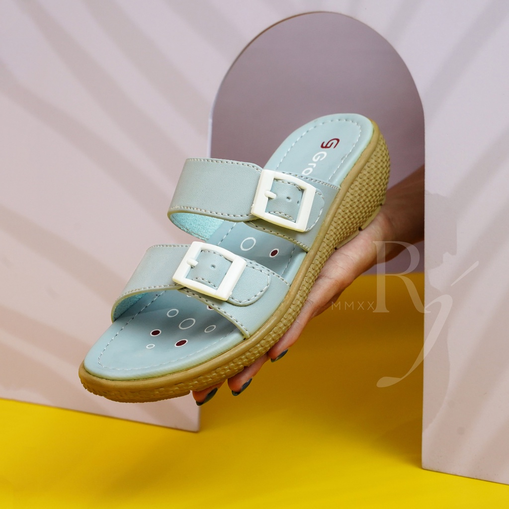 GRACE [CLAUDYA 201] Sandal Wedges Anak Perempuan Sendal Selop Wedges Gesper Anak Perempuan