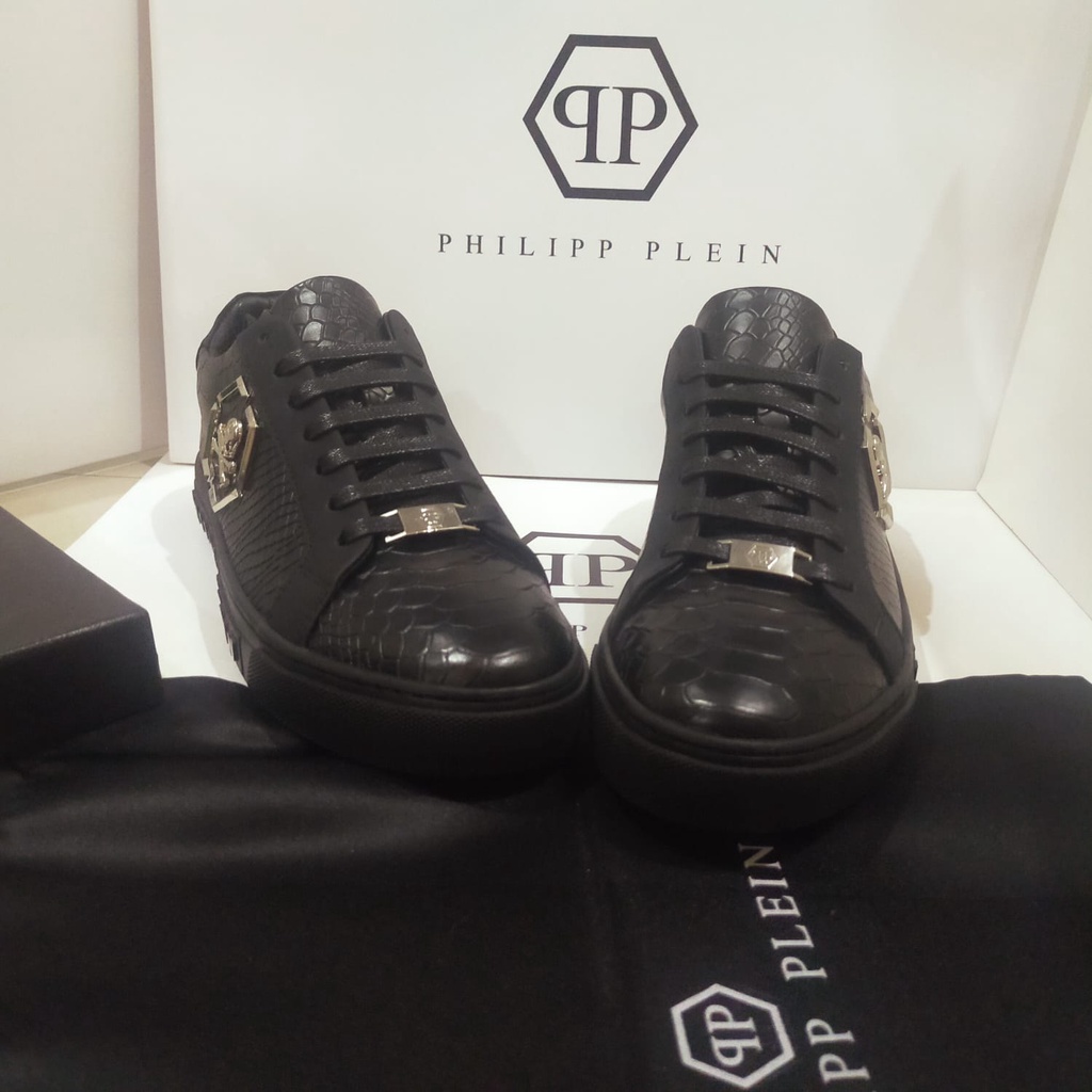sepatu cowok pp sneaker pria philipp plein new men shoes hitam p1shoes