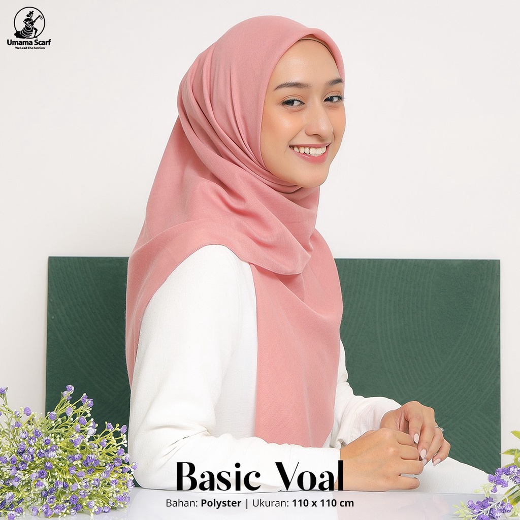 Jilbab Basic Voal Jahit Umama Scarf Jilbab Hijab Kerudung 110x110cm Segiempat Polos Umama Part 1