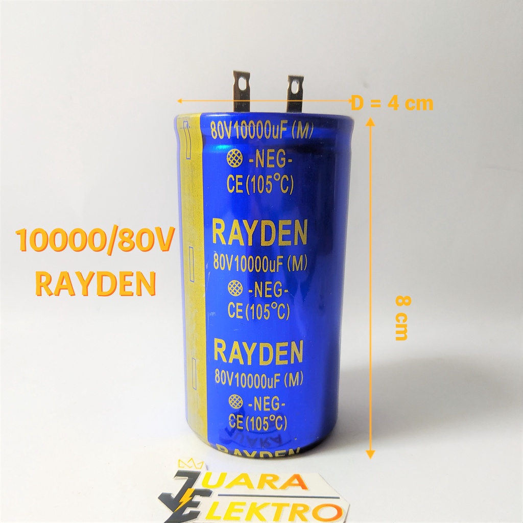 RAYDEN Elco 10000uF/80V | Kapasitor Elko 10000 uF/80 V Rayden Biru