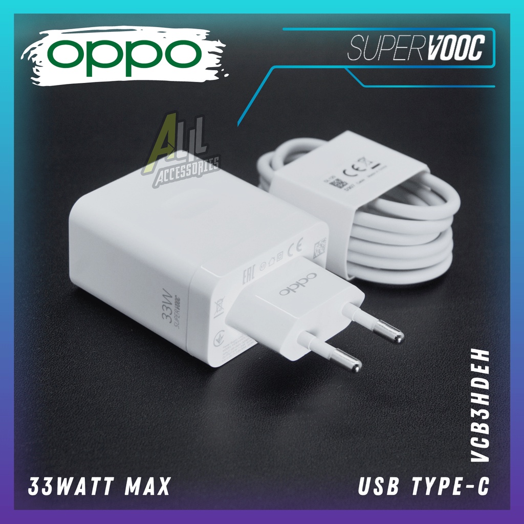 33W ORI 100% TC Travel Charger Fast Charging SUPER VOOC TYPE C / Micro USB OPPO A18 A17 A17K A16 A16
