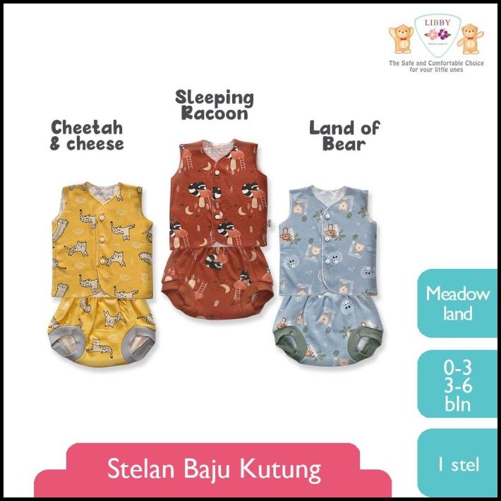 Libby Baby Setelan Kutung motif New Born/Libby Motif Tale of Prairie - libby baju bayi murah 1 stel 3-6 month