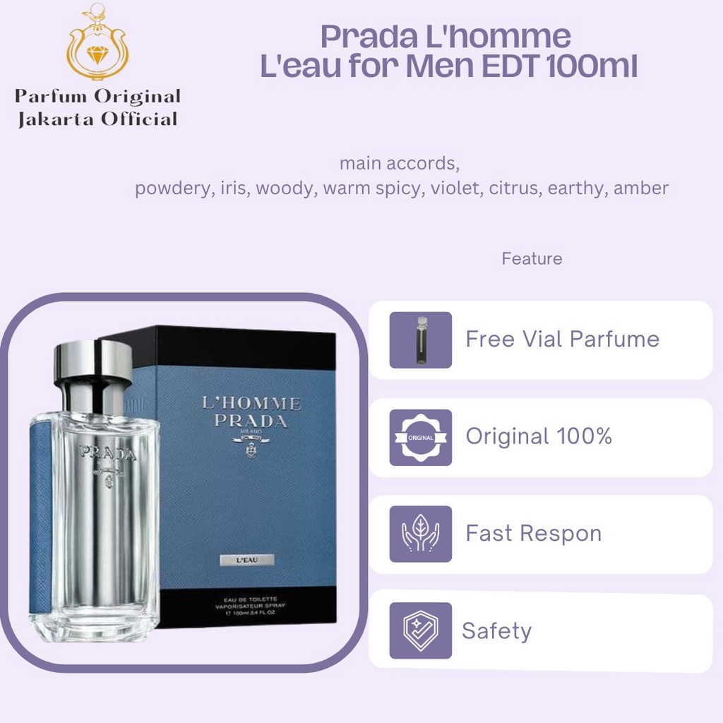 Parfum Parfume Perfume Asli Perawatan Kecantikan Original Import Branded Pria Laki laki Cowok Prada 