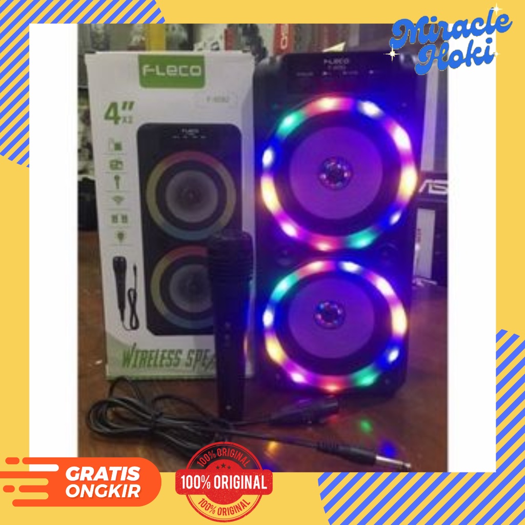 Speaker Bluetooth Fleco F 6582 LED Bonus Mic/Salon Fleco/Speaker Karaoke FLeco F-6582/Salon Bloetoot