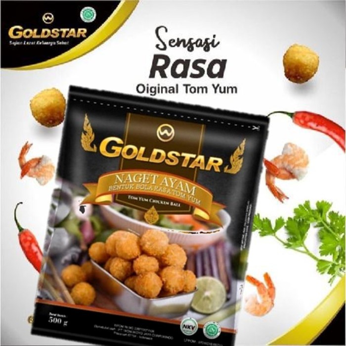 

GOLDSTAR NUGGET AYAM BENTUK BOLA RASA TOM YUM 500gr