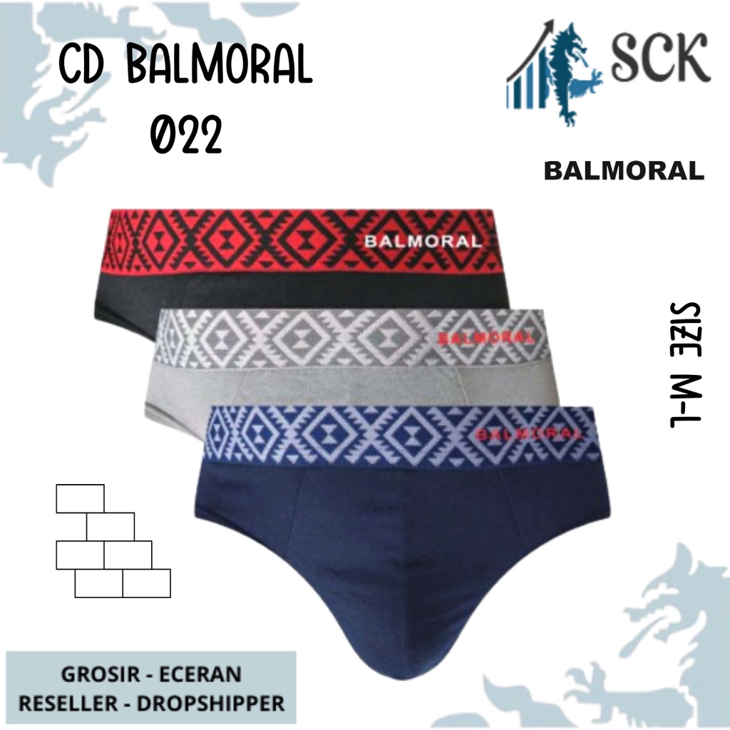 [ISI 3] CD Pria BALMORAL 022 Karet Boxer / Pakaian Dalam Cowok / Olahraga - sckmenwear GROSIR