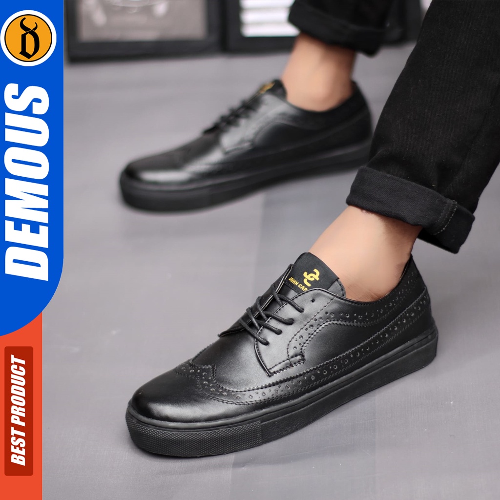 DEMOUS Ibam - Sepatu Sneakers Pria Hitam Casual