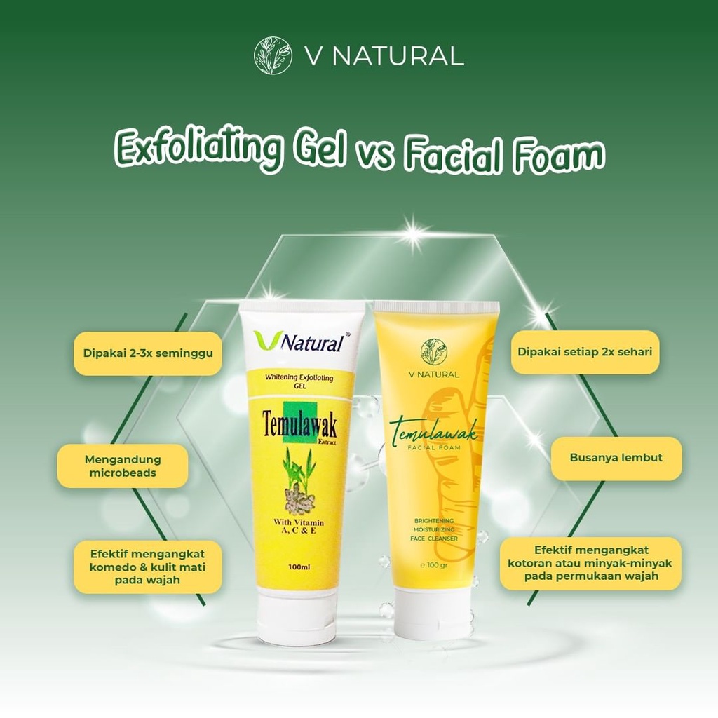 V NATURAL VNatural Brightening Facial Foam Temulawak 100gr