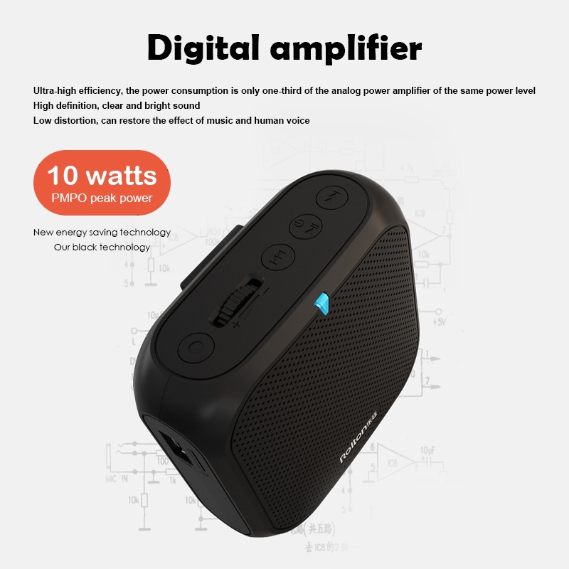 Rolton K400 Portable Voice Amplifier Megaphone Booster with Wired Microphone Loudspeaker Speaker Speaker Mic  Teacher Training