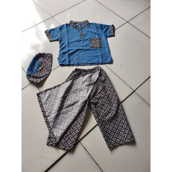 Baju Koko Sarkoci Anak 1-9 Thn (Setelan Baju Koko.Sarung,Koko,Peci) Termurah Tangan Pertama