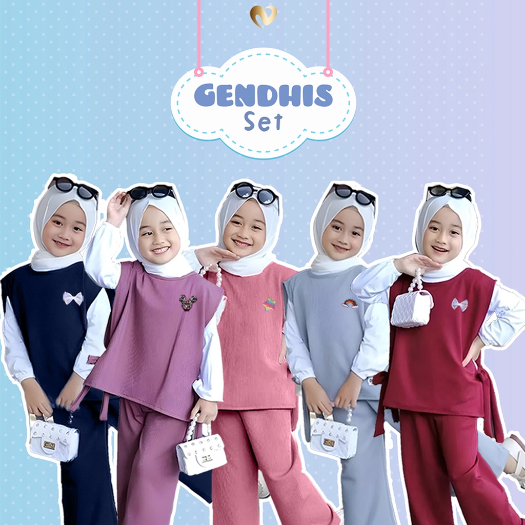 Gendhis Set/Setelan Anak Perempuan Kekinian/Setelan Perempuan Terbaru 2023/Baju Anak Perempuan Lebar