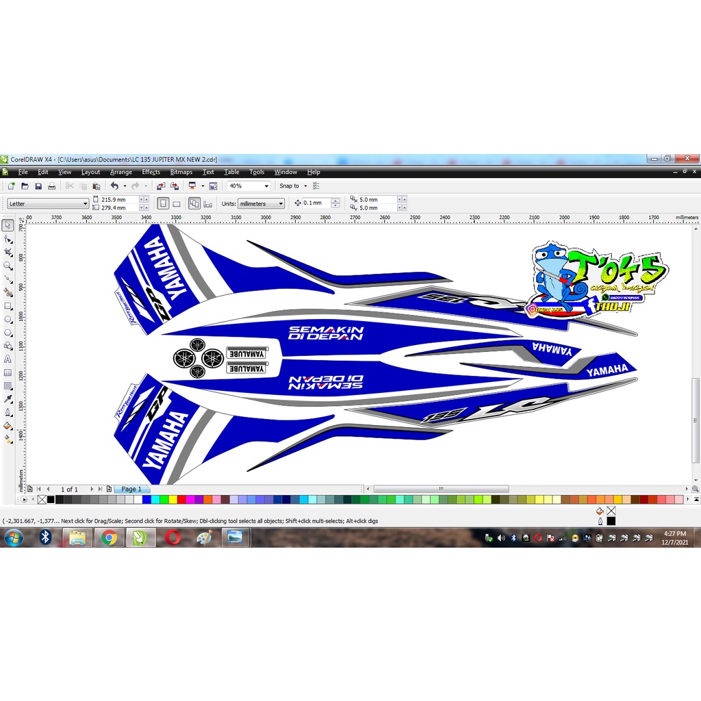 Sticker striping jupiter mx 135 new LC 135 GP Malay