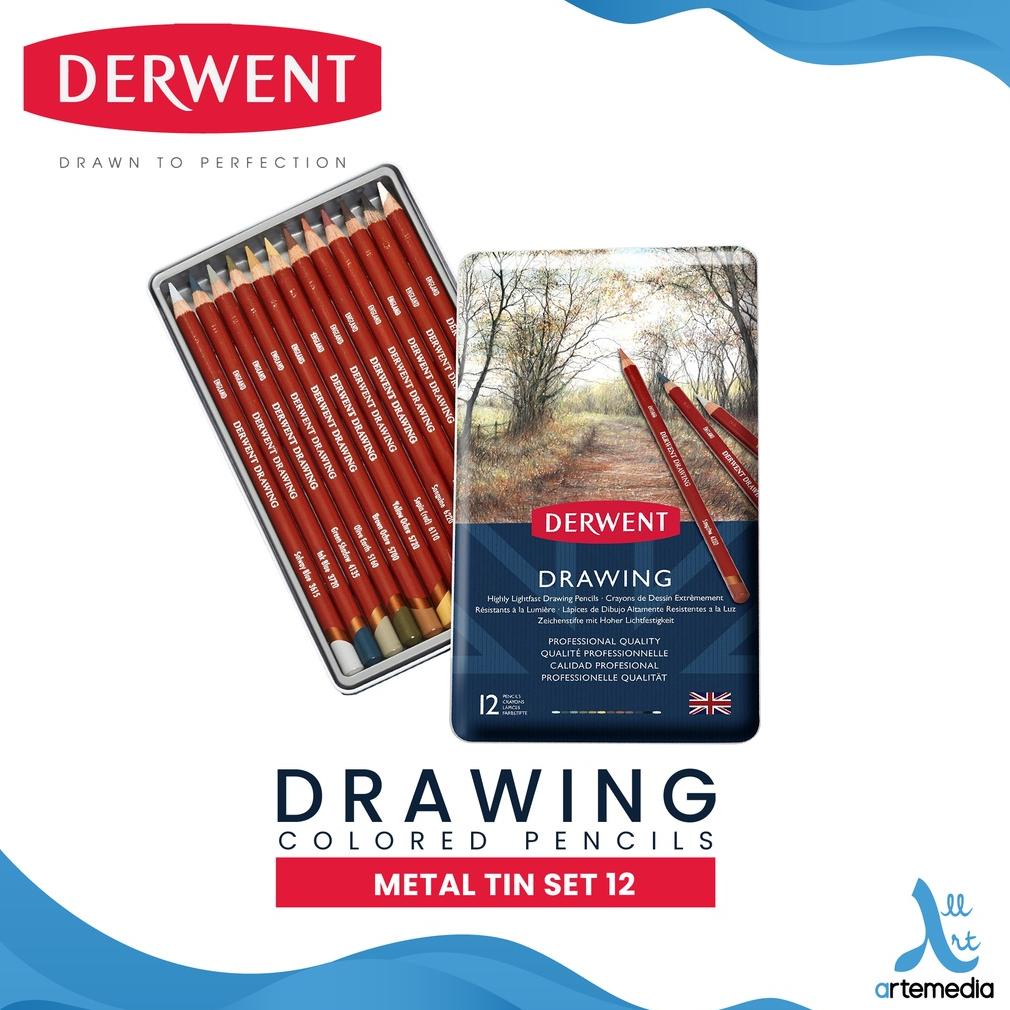 

Pensil Warna Derwent Drawing 12 Pencil Color Metal Tin Set