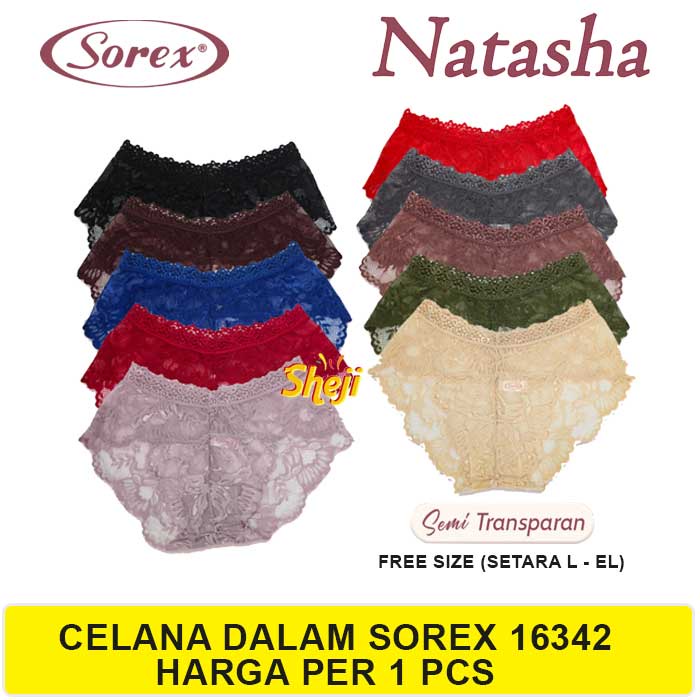 CELANA DALAM SOREX 16342 MOTIF RENDA / SEMI TRANSPARANT UKURAN FREE SIZE (M - L)