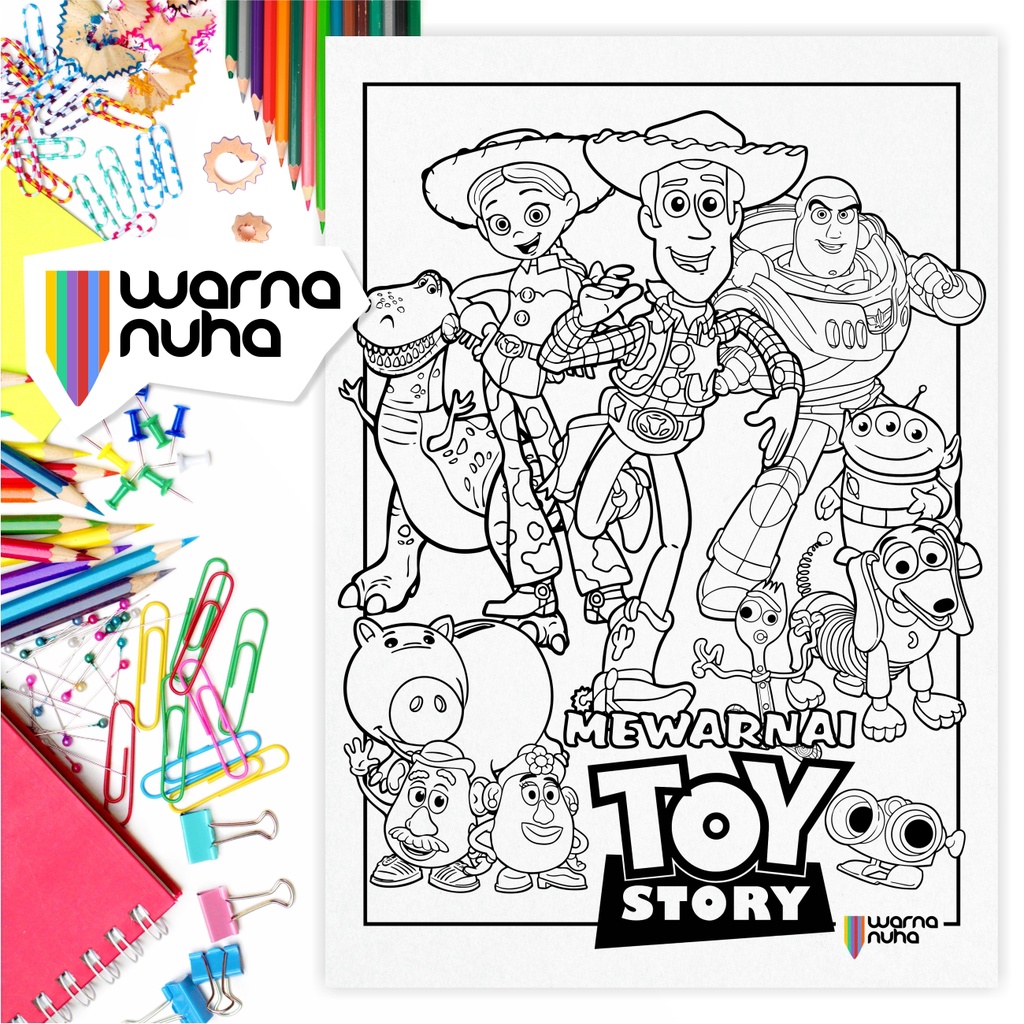 

Lembar Sketsa Mewarnai Tema Toy Story A4