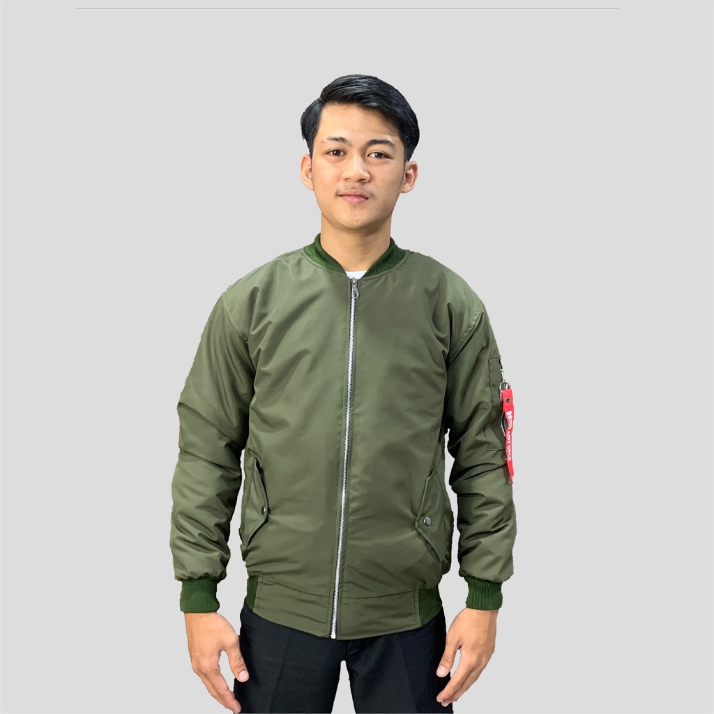 Brigo Bomber Varsity || BRIGO Jaket Bomber Polos || Bahan Taslan JN ( Pria dan wanita )