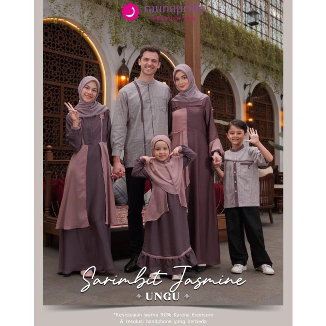 Sarimbit Jasmine Rauna 09 UNGU / Fashion Muslim Couple Keluarga / Baju