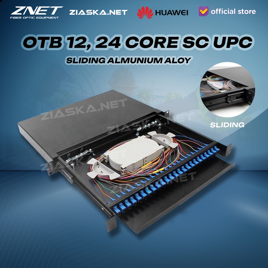 OTB 12 24 48 PORT CORE FULLSET FIBER OPTIC SC UPC BAHAN KUAT BESI ALOY SLIDING RACKMOUNT INCLUDE PIGTAIL SIAP PAKAI