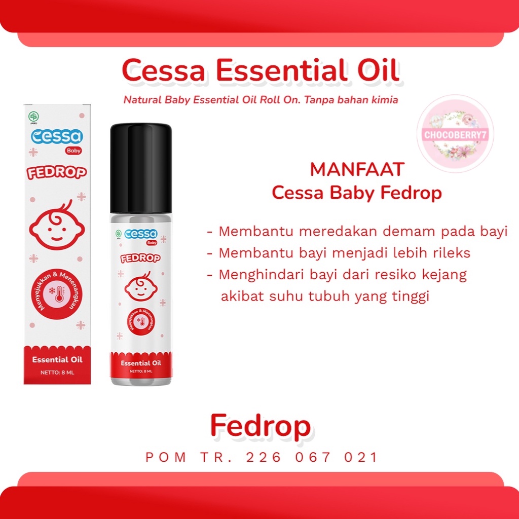 Cessa Fever Drop BABY / KIDS - Cessa FEDROP BPOM OT Essential Oil Obat Penurum Demam Bayi