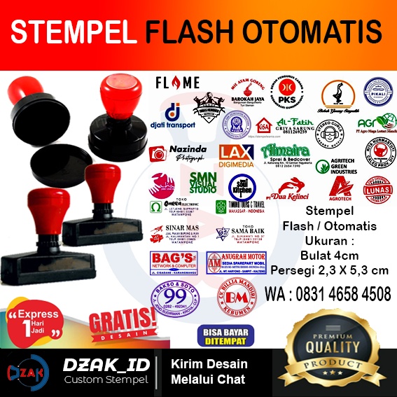 

Stempel Flash Otomatis / Stempel Otomatis Custom Gratis Desain / Cap Sekolah / Cap Organisa / Cap Stempel