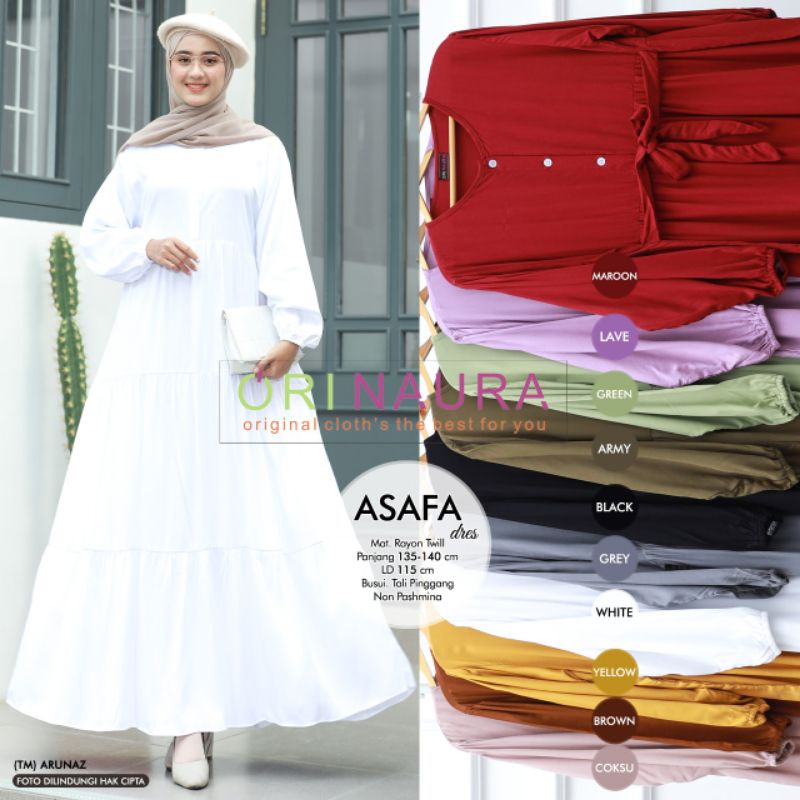 Gamis Eanita Asafa Jumbo Dress / Asafa Dress Mat Rayon Twill Original Ori Naura