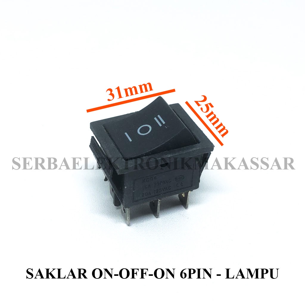 Saklar On Off On Besar 6 Pin Segi Hitam Spring