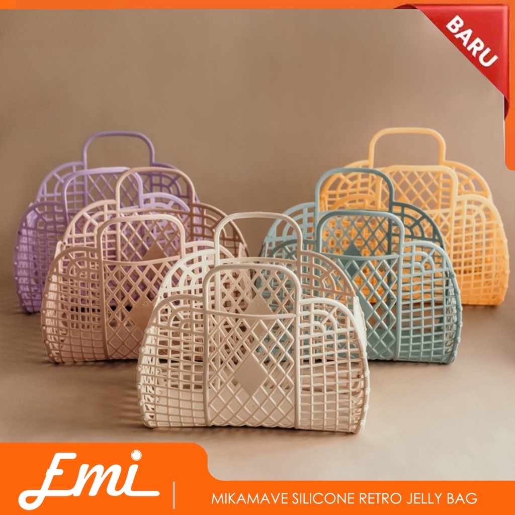 MIKAMAVE Silicone Retro Jelly Bag Tas Keranjang