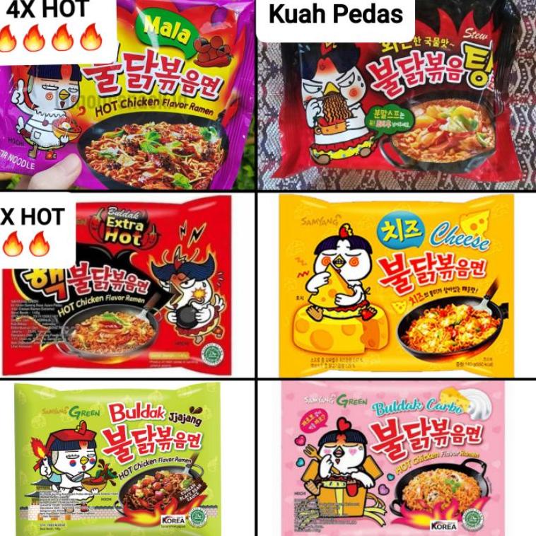 

TERBARU Mie Ramen Samyang Jjajang Carbonara Original Hot Chiken Cheese Nuclear Extreme Extra Hot Stew Mala