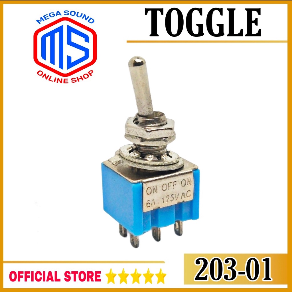 Saklar Togel Toggle 6pin ON-OFF-ON