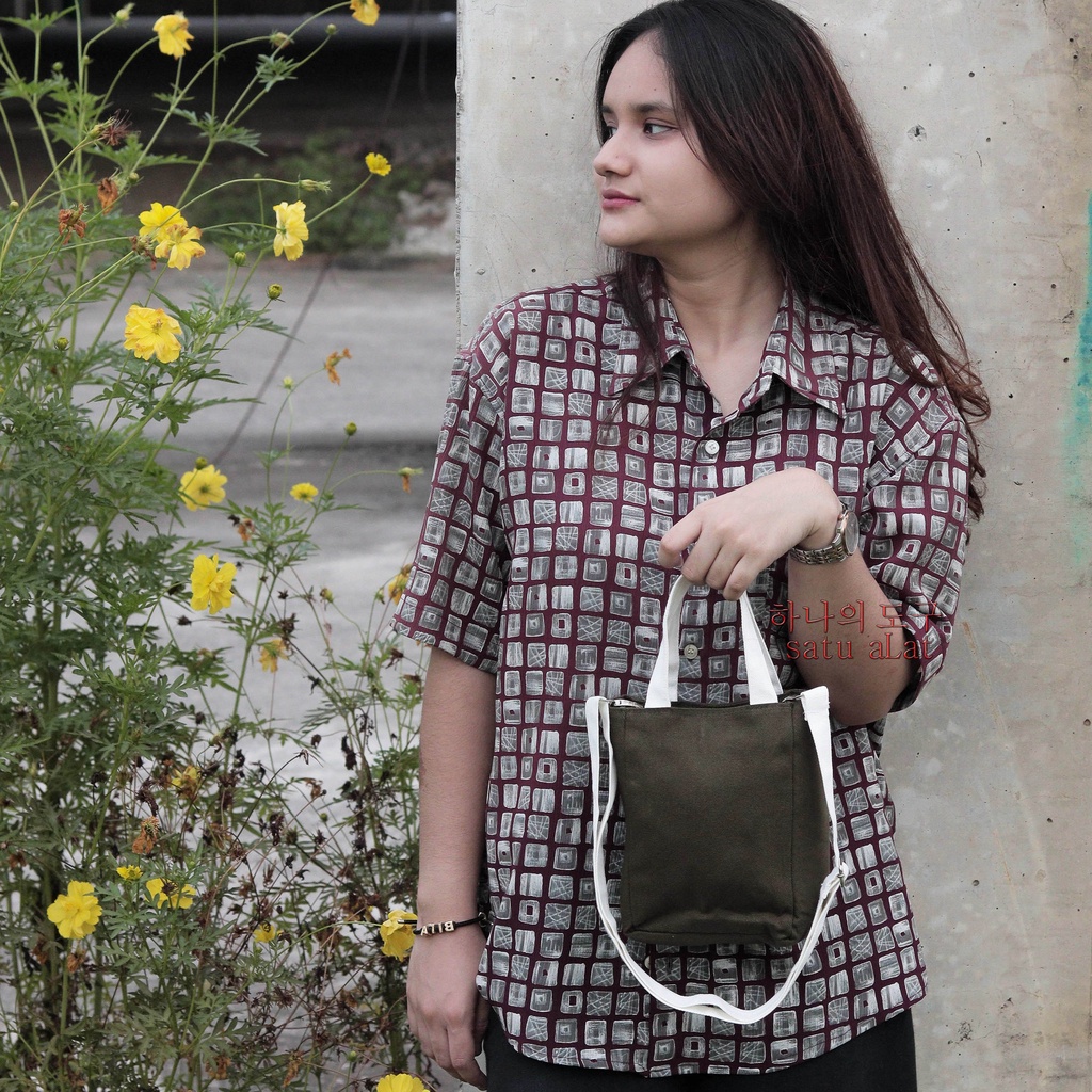 SATU ALAT Tas Selempang CANDY 100% Canvas Premium Tebal Tas Kanvas