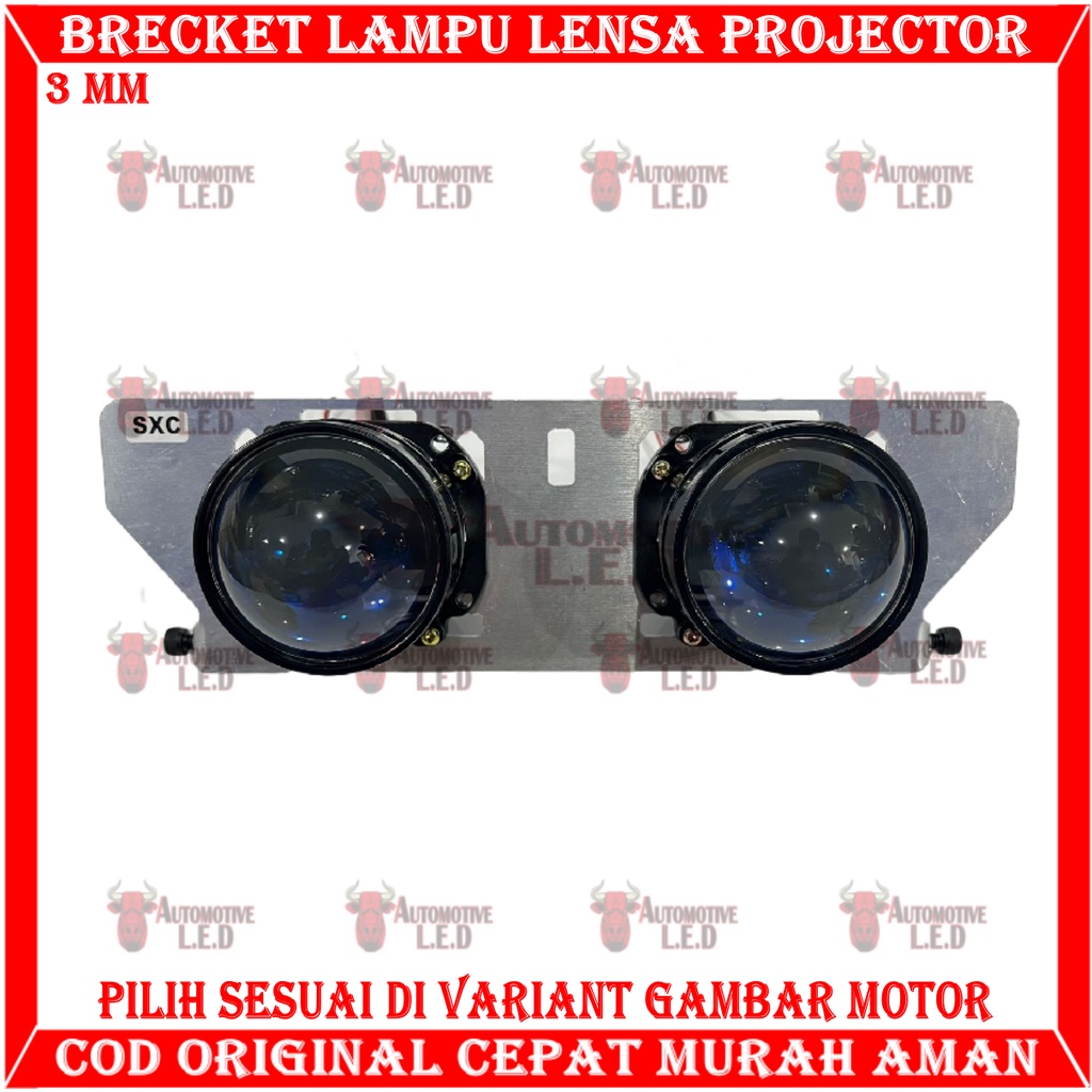 ORIGINAL BRECKET RETROFIT PROJECTOR WST 2,5 INCHI BRECKET PROJECTOR BRECKET HID PROJECTOR BRECKET BILED PROJECTOR BRECKET 3 INCHI AEROX PCX VARIO NINJA ZX BRECKET BUAT BILED TURBO BRECKET LAMPU MOTOR BILED