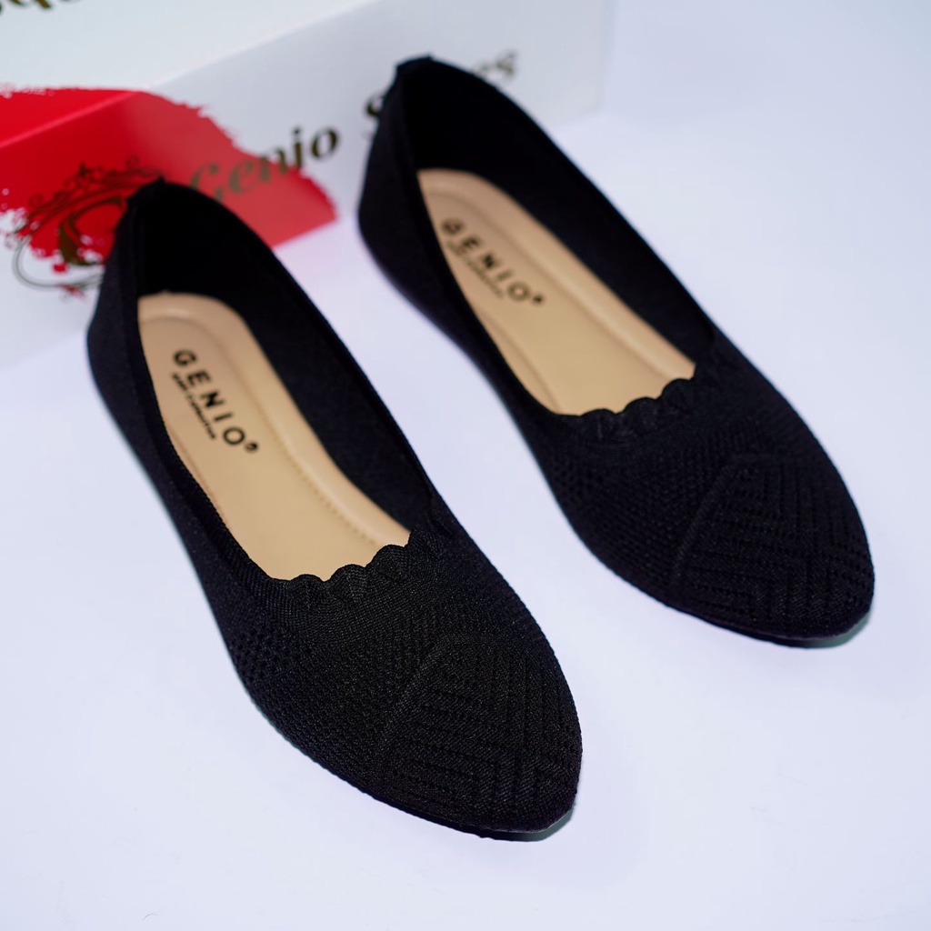 SEPATU WANITA RAJUT IMPOR FLAT GENIO