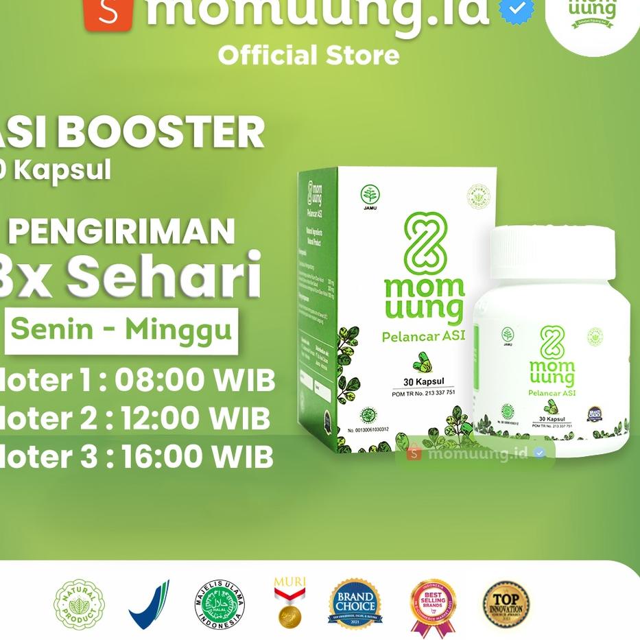 Import Terlaris BPOM HALAL NATURAL ASI BOOSTER MOM UUNG 30 kapsul / KELORCAP MOMUUNG HERBAL MOMUUNG.