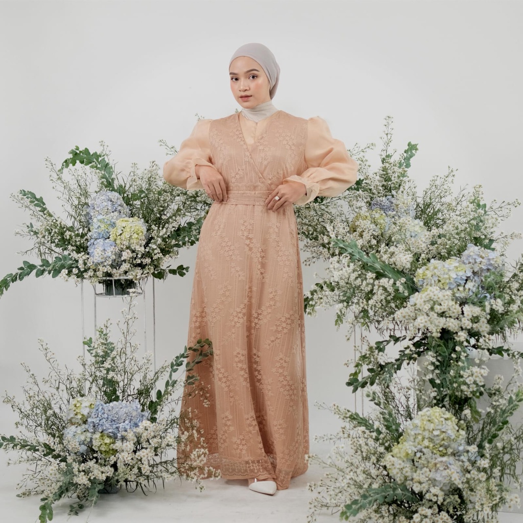 Maryam Organza Dress Ld 106/Dress Korean Syle/Dress Brukat Kondangan/Dress Lebaran/Dress Wanita/Dress Brukat Full Furing/Dress Lamaran/Dress Prewedding