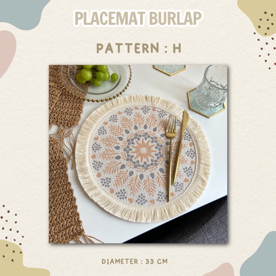 PF- Placemat burlap / tatakan piring / alas piring