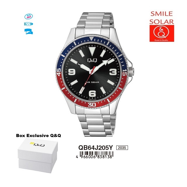 Jam Tangan Pria Business Casual Rantai Stainless Steel Analog Original Q&amp;Q QnQ QQ QB64 QB64J Series