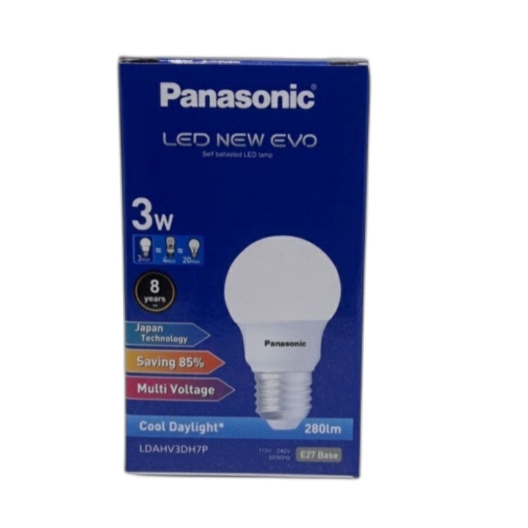 Paket Bohlam Led Panasonic 3 Watt New Evo Putih isi 5 Bergaransi