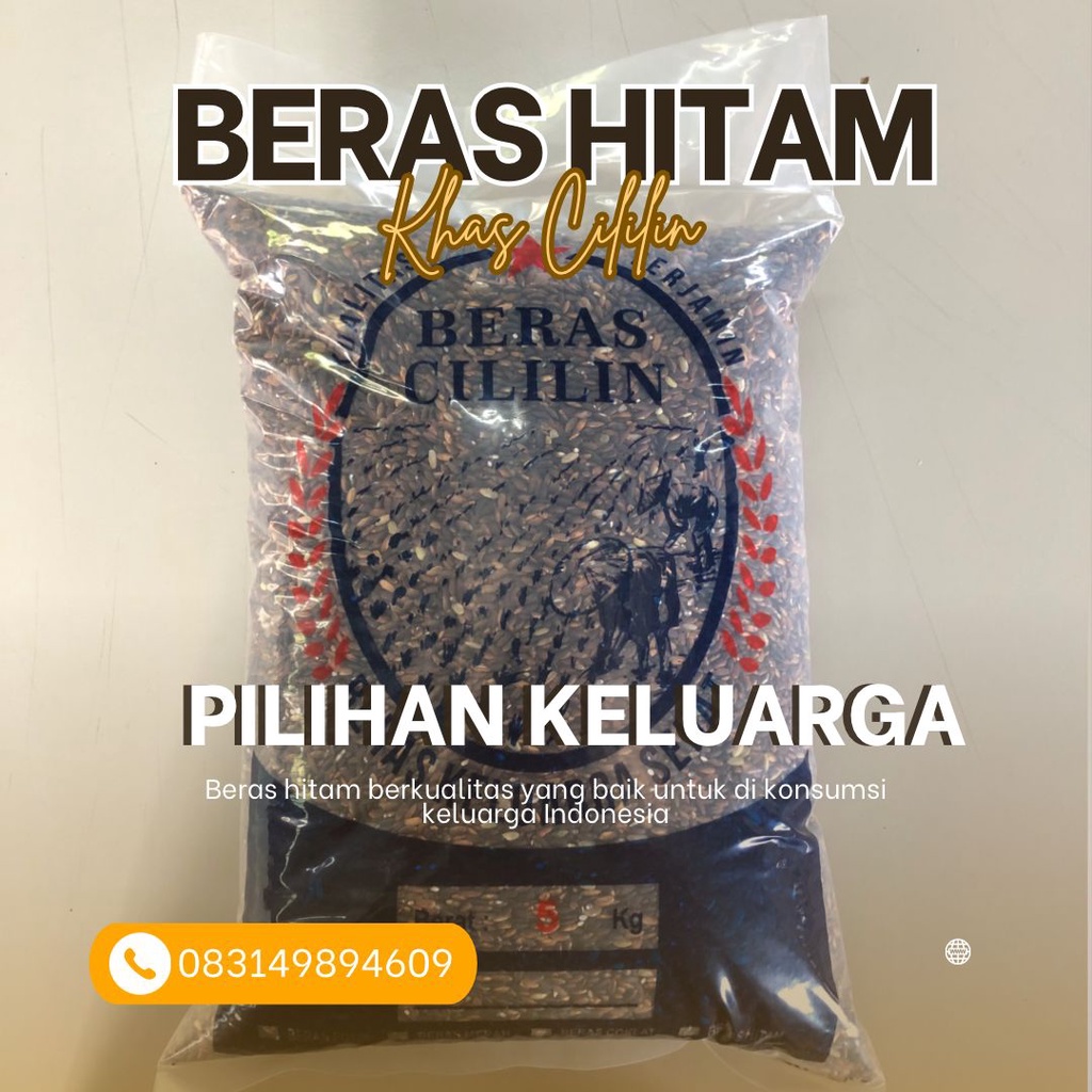 Beras Cililin - Beras Hitam Organik Berkualitas - 5 Kg