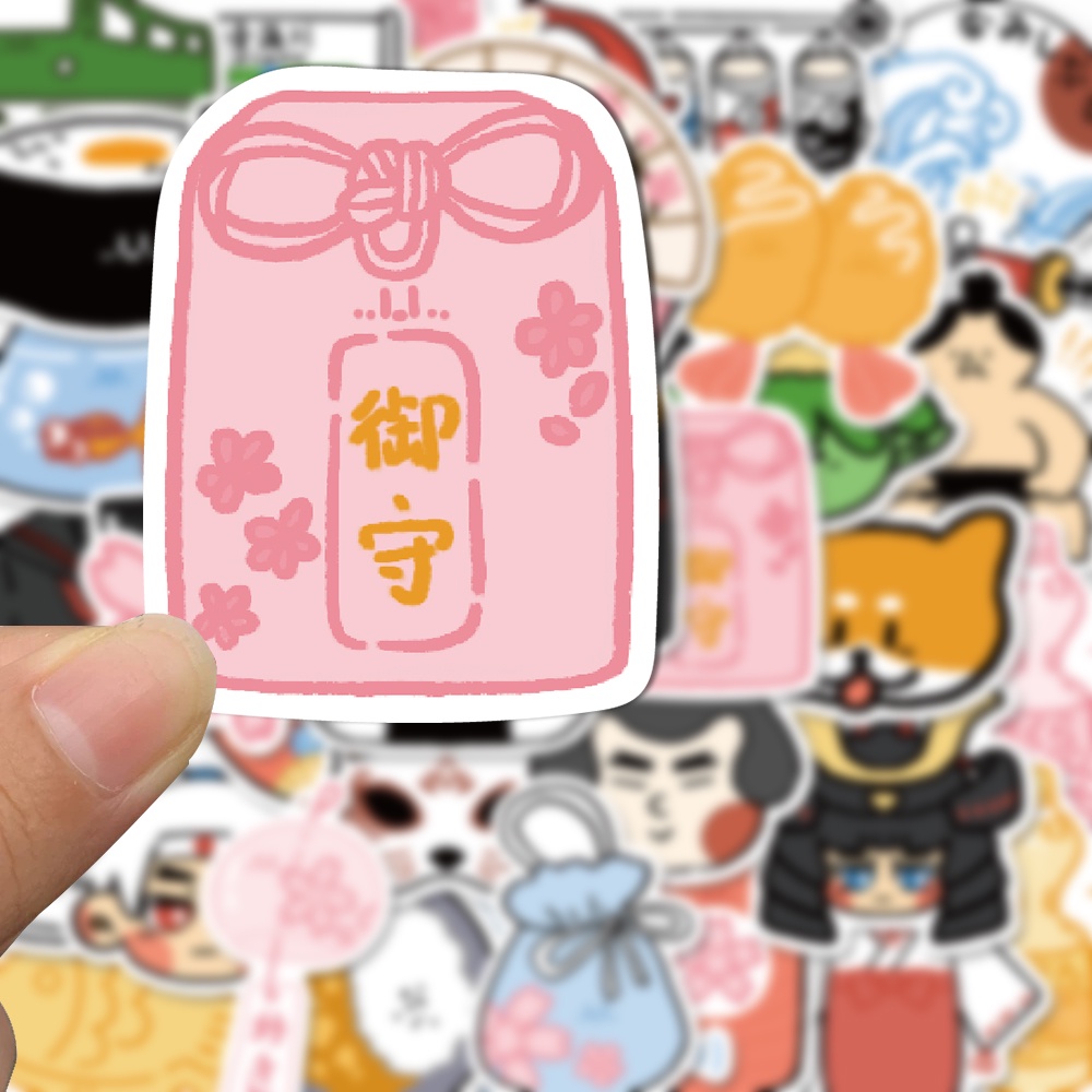 50pcs Jepang Benda Kecil Kartun Stiker Handphone Laptop Dekorasi Tahan Air Decal