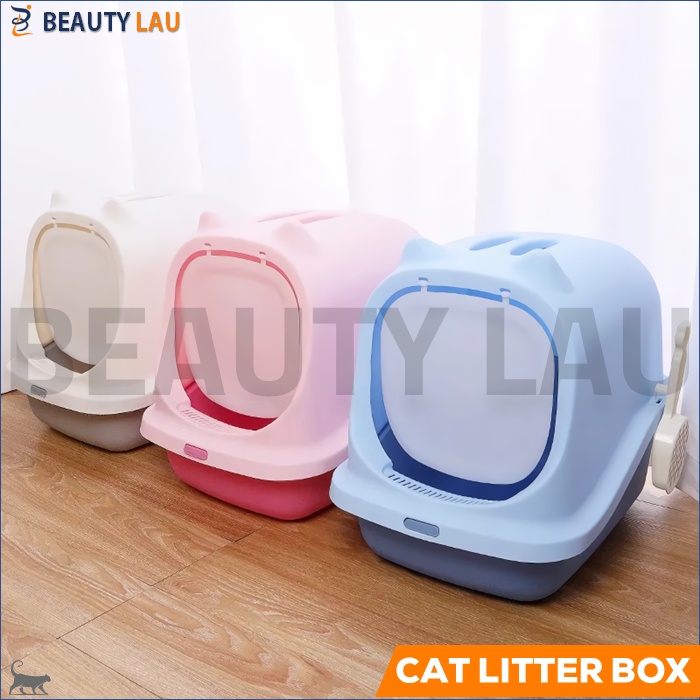 CAT LITTER BOX KUCING JUMBO TERTUTUP BAK PASIR TEMPAT PUP POOP KOTORAN KUCING TOILET WC KUCING