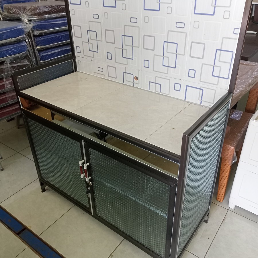 Meja kompor aluminium alas keramik